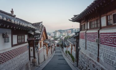 empty street between houses
