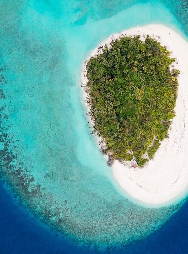 aerial view of island
