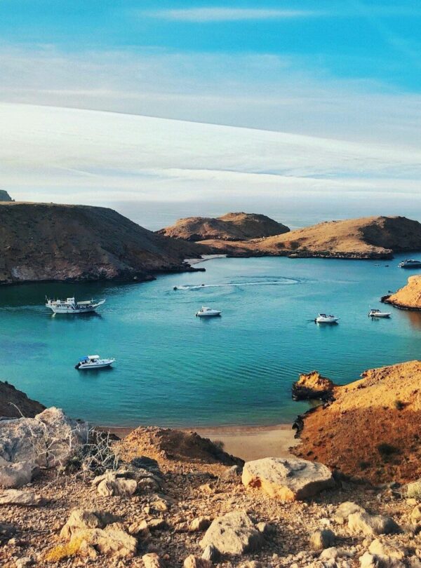 brown and green rock formation on blue sea under blue sky during daytime