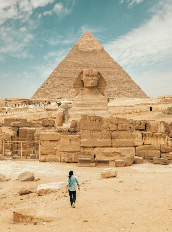 person walking near The Great Sphinx