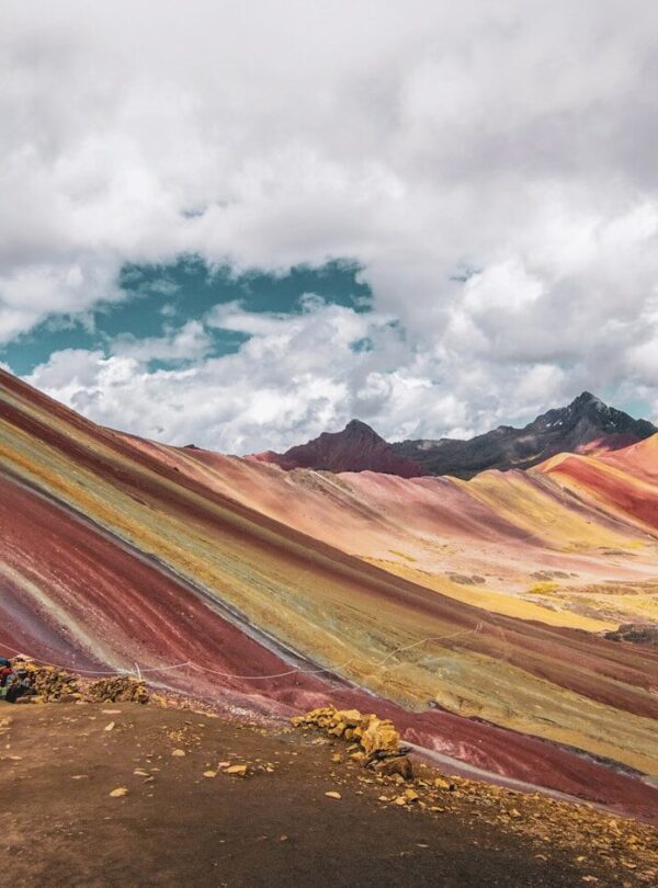 mountain under gray clouds