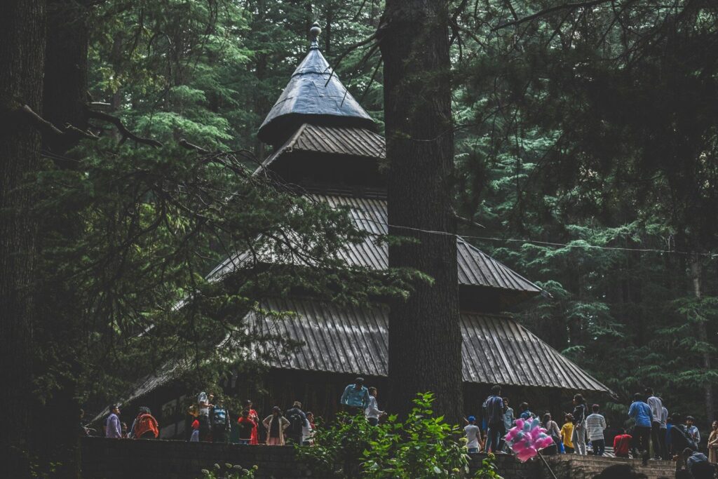 a group of people outside a building