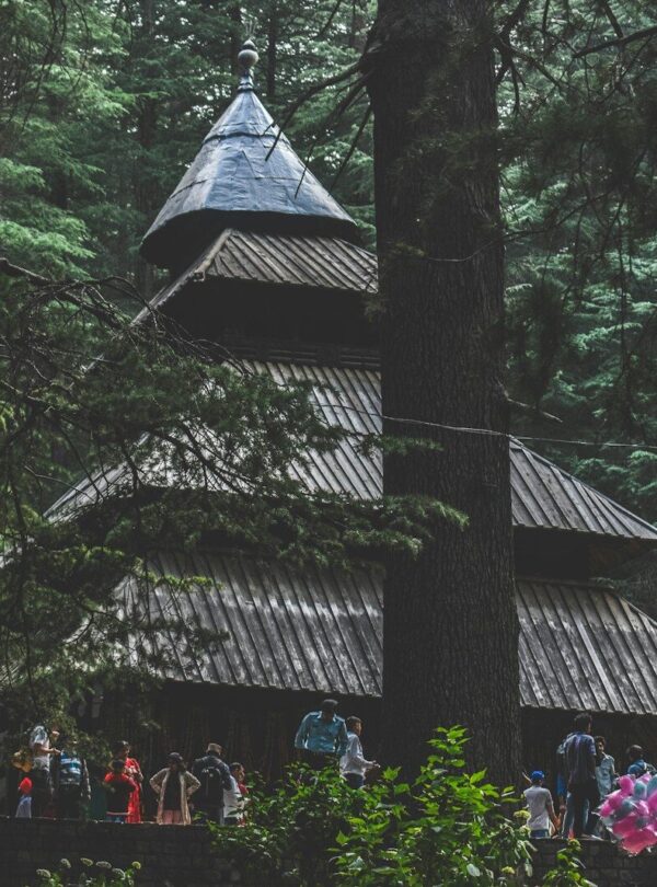 a group of people outside a building
