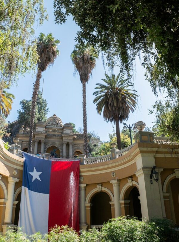 a large texas state flag hanging from the side of a building