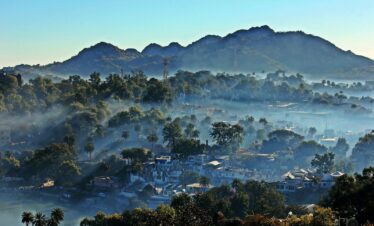 bird's-eye view photography of mountains and forest
