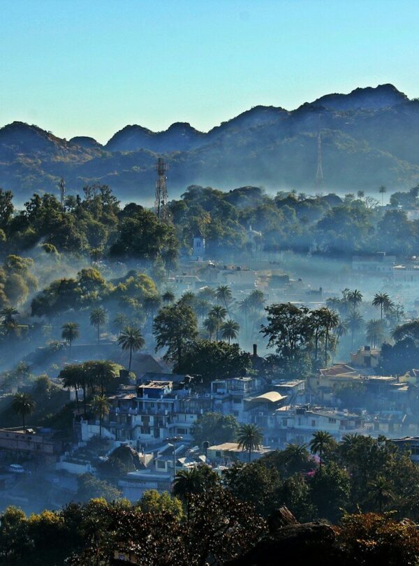 bird's-eye view photography of mountains and forest