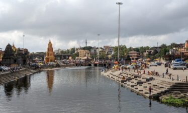 a body of water surrounded by a city