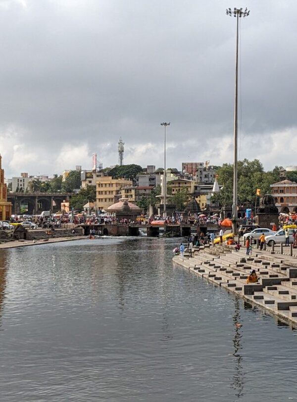 a body of water surrounded by a city